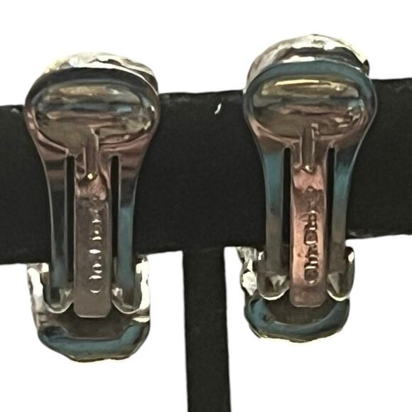 Christian Dior Silver tone Gold Tone Crystal Pave Clip on Earrings - Picture 2 of 10